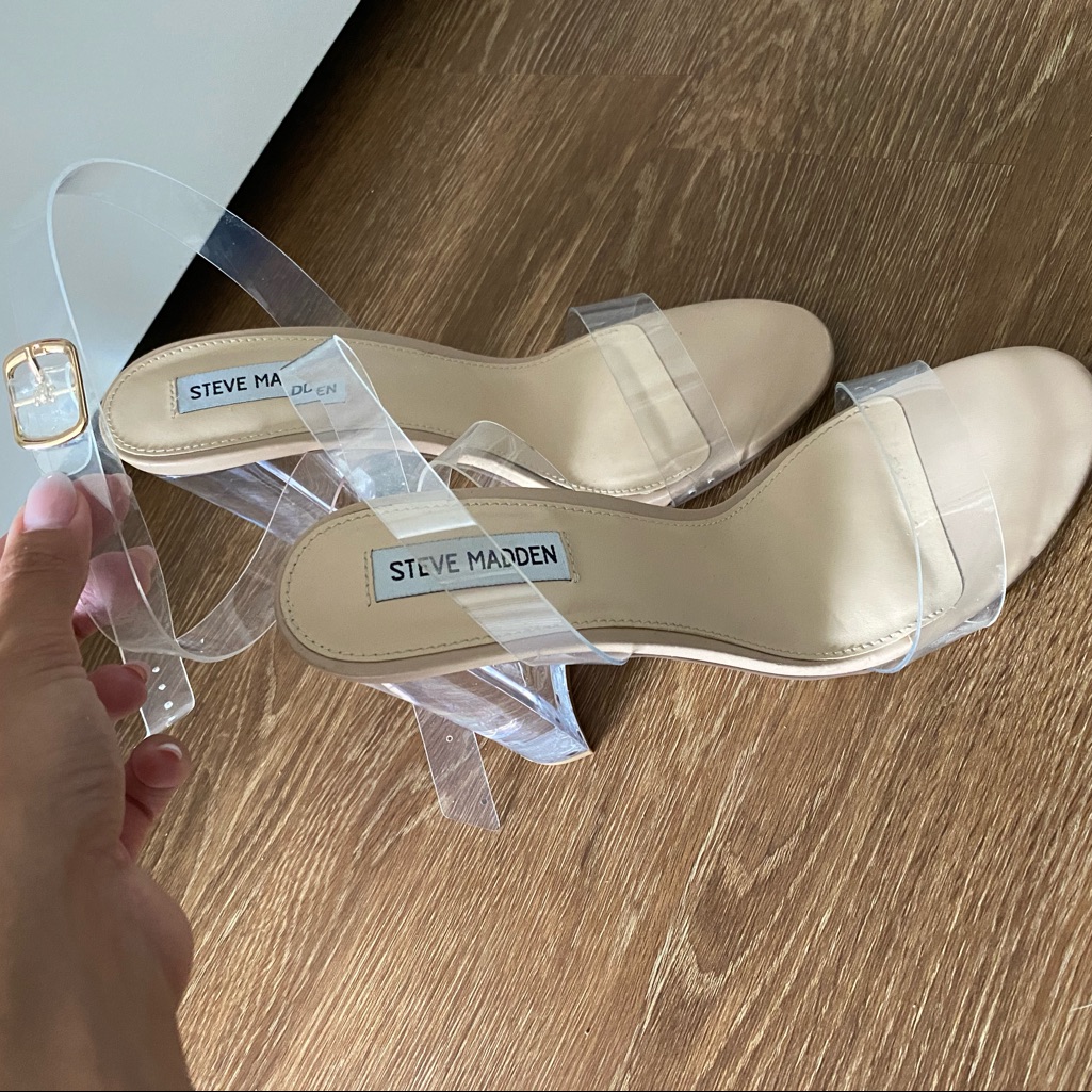 Steve Madden Clear Mule Strap Heels